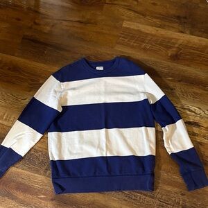 Merona Blue and White Striped Crewneck Sweater